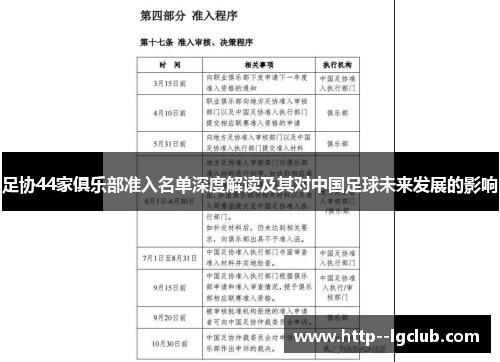 足协44家俱乐部准入名单深度解读及其对中国足球未来发展的影响